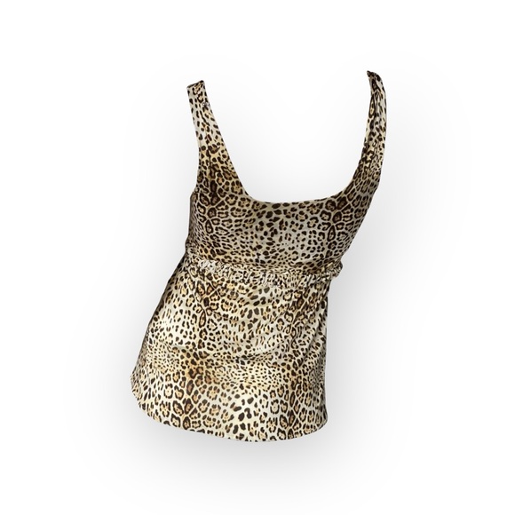 Class Roberto Cavalli 𒀭Luxe Crystal Enameled Metal Belt Top 𒀭Leopard Print 𒀭4 - Picture 3 of 16